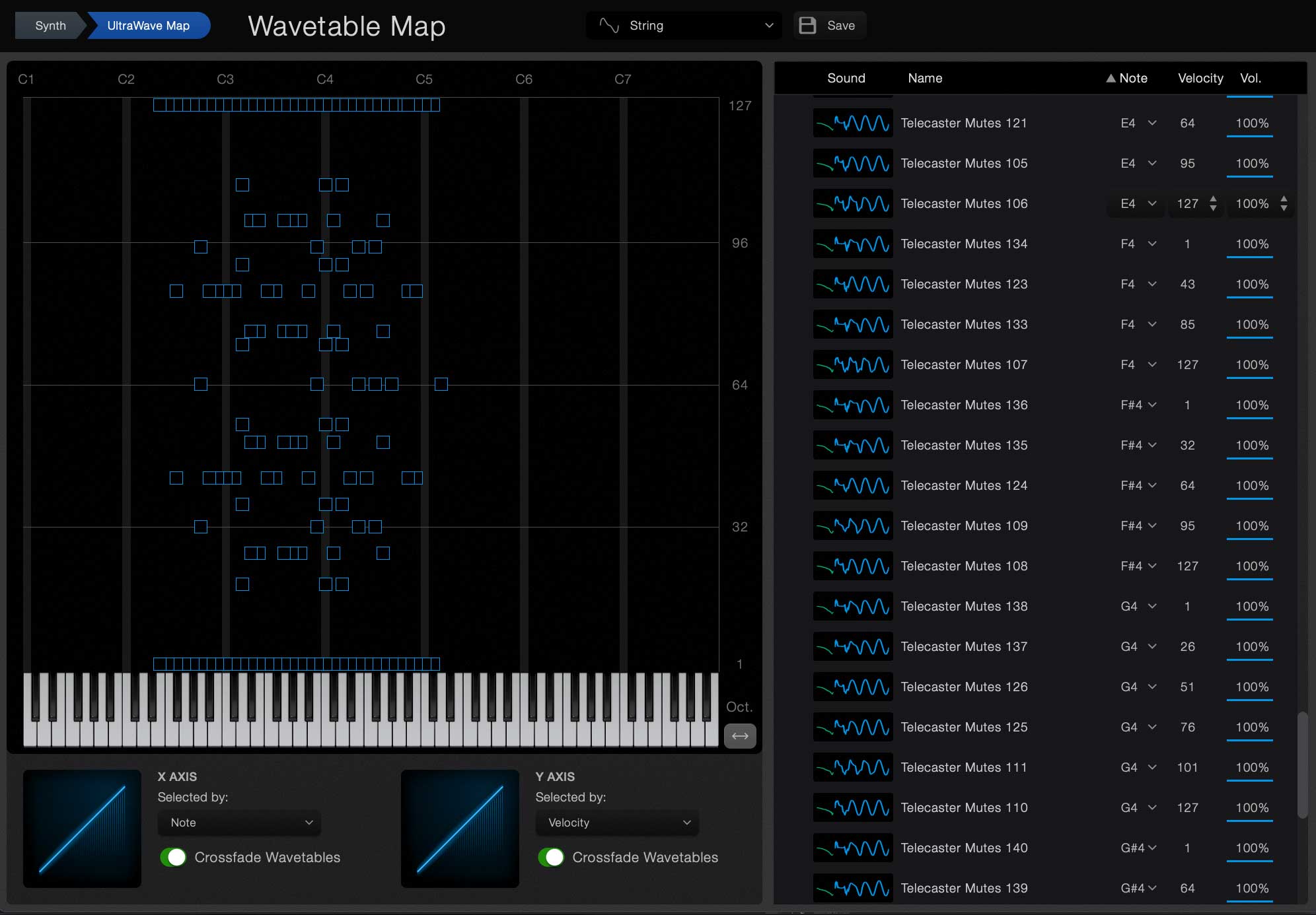 Screenshot of application feature