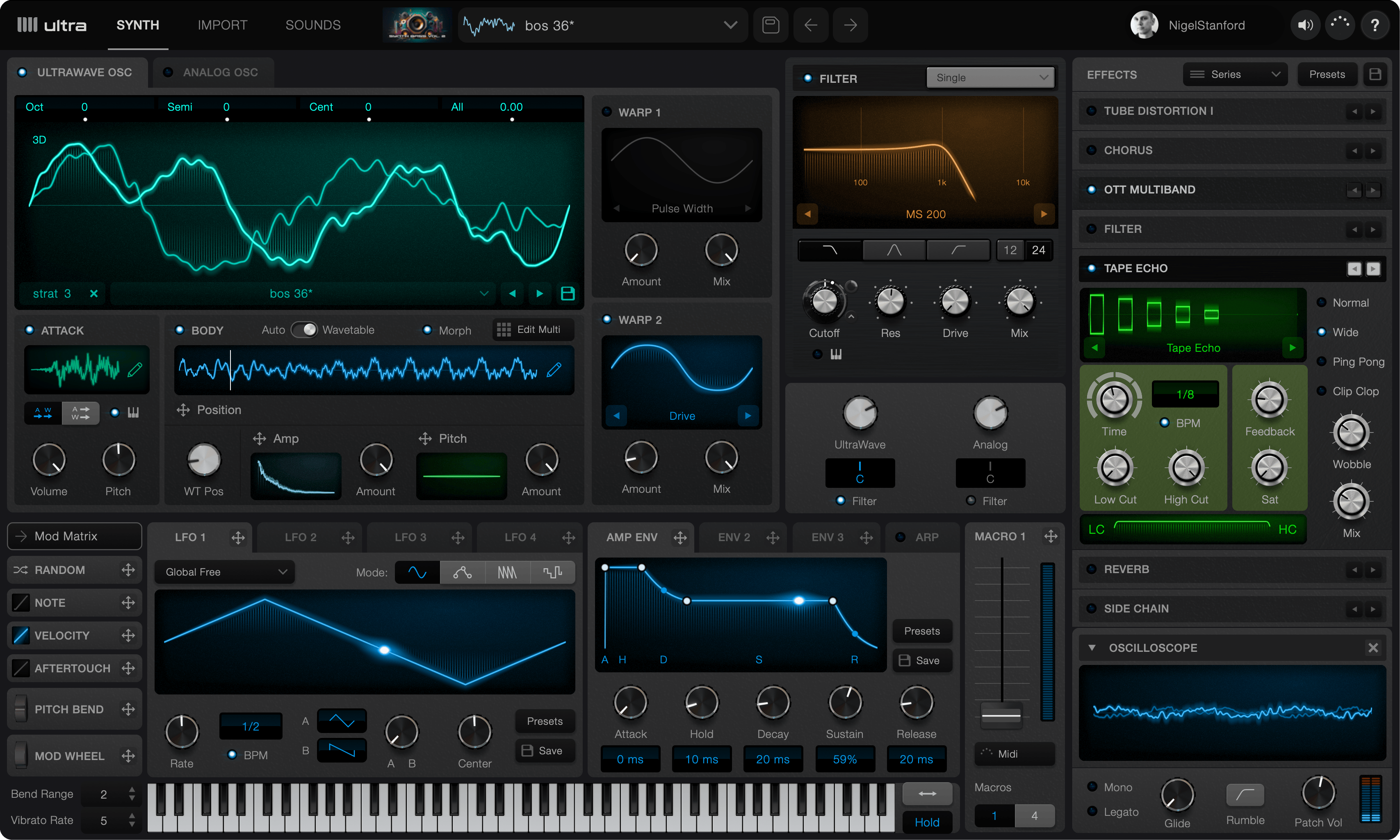 Screenshot of application user interface
